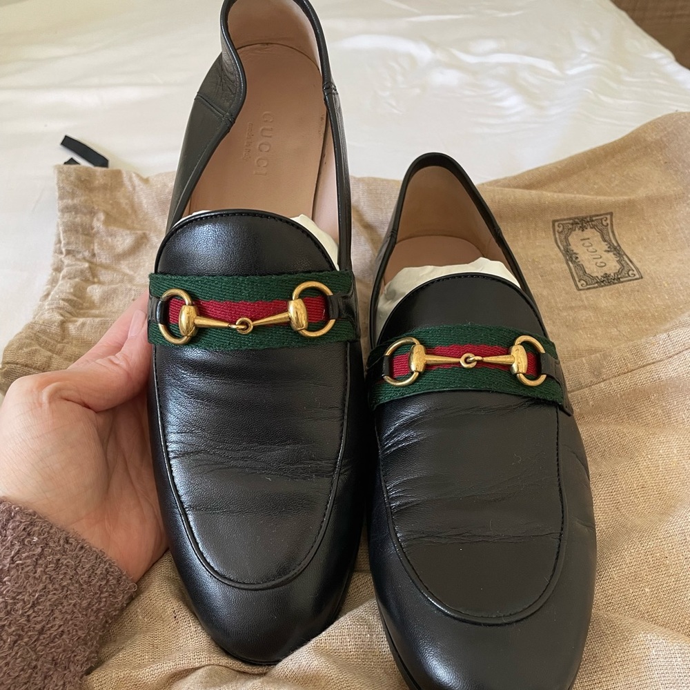 Gucci Brixton horsebit and web convertible loafer - worn once!